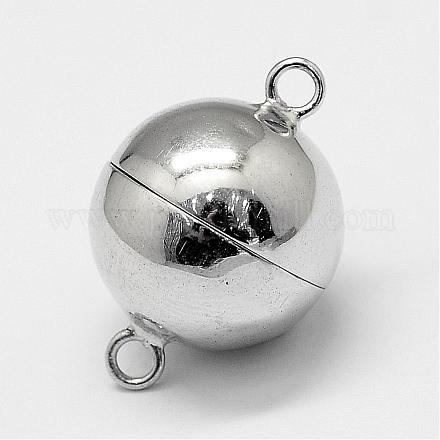 Rhodium Plated 925 Sterling Silver Magnetic Clasps STER-A102-011P-14mm-1