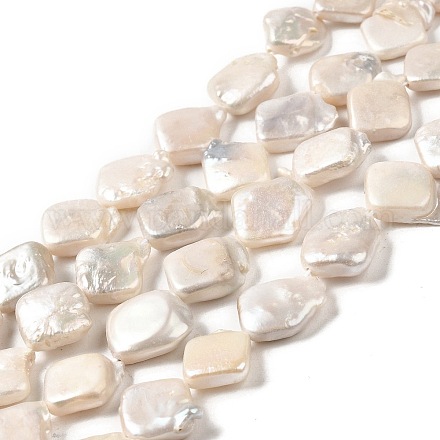 Chapelets de perles en Keshi naturel PEAR-E016-041-1