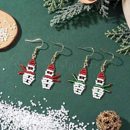 2 пара сережек-подвесок из круглого бисера Toho EJEW-MZ00566-1