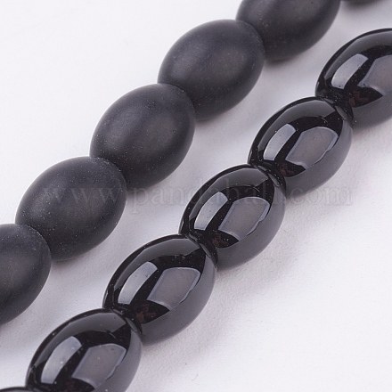Chapelets de perles en pierre noire synthétique G-K229-02-1
