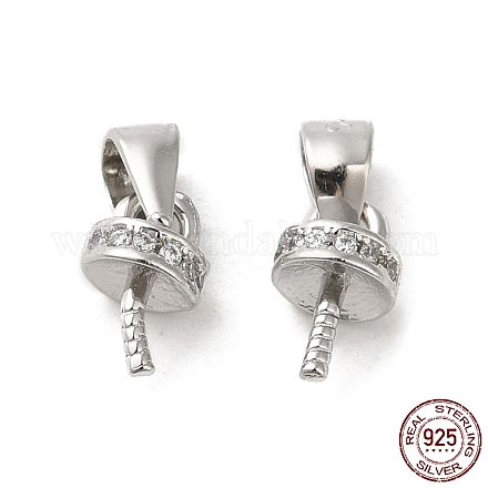 Rhodium Plated 925 Sterling Silver Cup Peg Bails FIND-Z008-15P-1