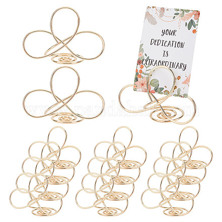 CHGCRAFT 12Pcs Spiral Place Card Holders Infinite Place Card Holder Airplane Shape Metal Name Card Holder Stands for Photos Food Signs Memo Wedding Party Restaurants AJEW-WH0318-04G-1