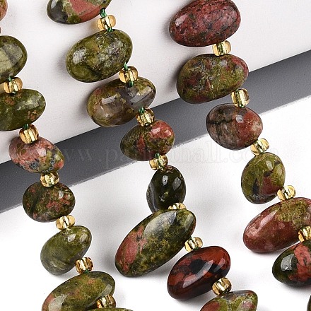 Природные Unakite бисер нитей G-Z091-A33-1