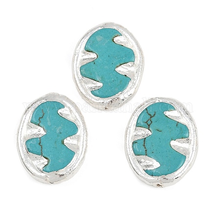 Гальванизированные синтетические бирюзовые бусины KK-K362-13S-1