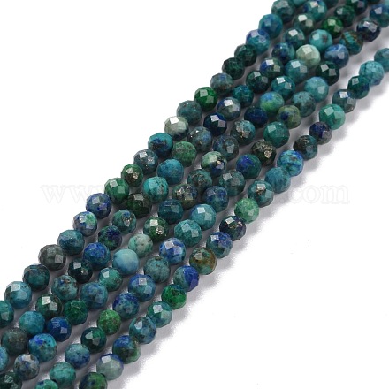 Brins de perles naturelles de chrysocolle et de lapis-lazuli G-D463-08C-1