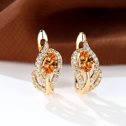 Латунные микро проложить серьги обруча кубического циркония WG4C638-04-1