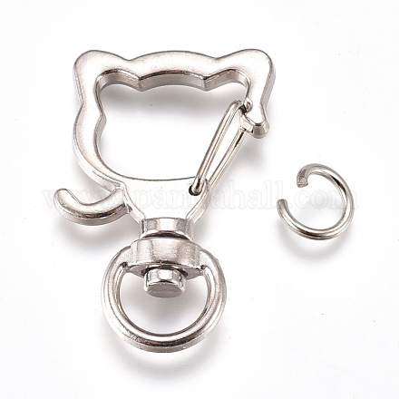 Alloy Swivel Lobster Clasps KEYC-WH0016-37P-1