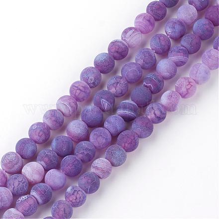 Natural Fire Crackle Agate Bead Strands G-S216-10mm-04-1