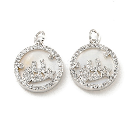 Латунные микропаве прозрачные подвески с фианитом KK-L211-018P-02-1
