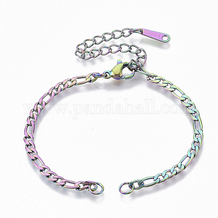 Placcatura ionica (ip) 304 realizzazione di braccialetti a catena Figaro in acciaio inossidabile STAS-S105-JN962-3-1