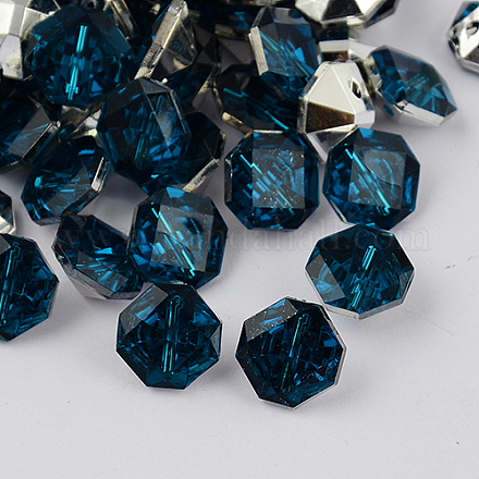 2-Hoyo botones de octágono de acrílico Diamante de imitación de Taiwán X-BUTT-F016-11.5mm-17-1