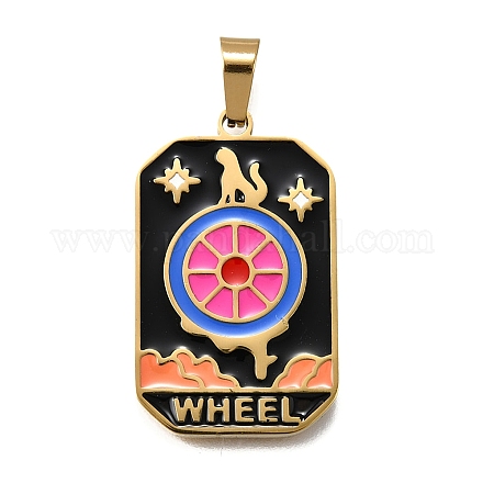 Эмалевые подвески из нержавеющей стали 304 таро STAS-M119-09I-G-1