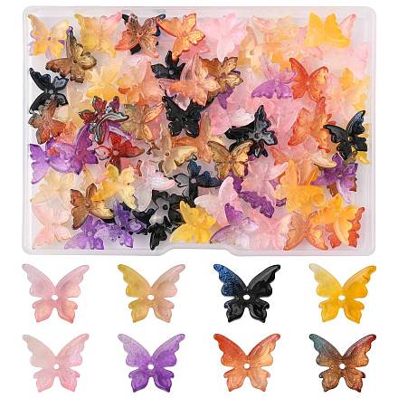 96шт 8 цвета стеклянные бусины GLAA-FS0002-48-1