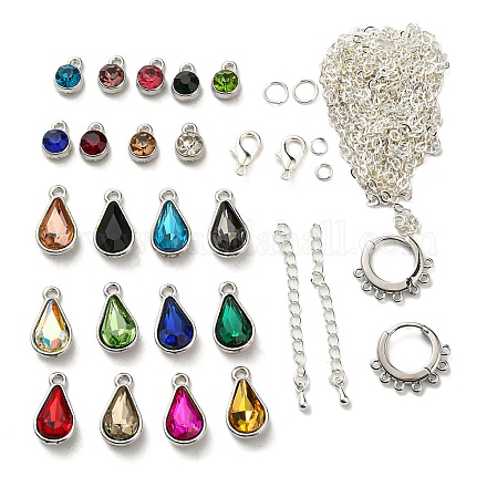 DIY Rhinestone Earring Pendant Necklace Making Kits FIND-SZ0009-06-1