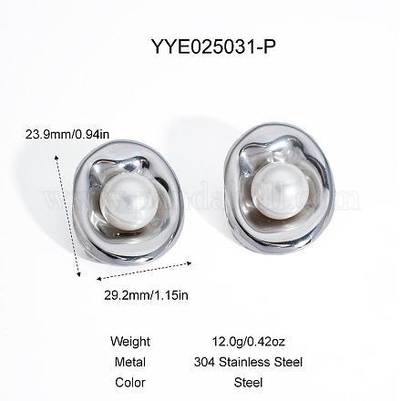 Винтажные овальные серьги-гвоздики из нержавеющей стали 304 для женщин BY2814-3-1