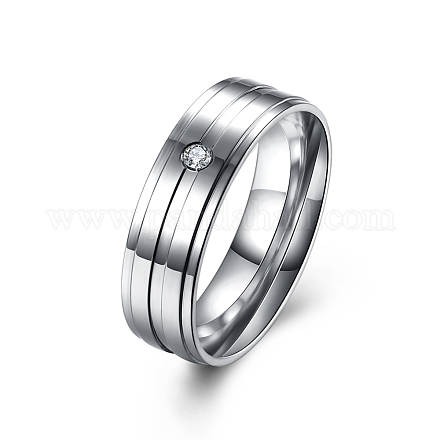 Valentine's Day Gifts Titanium Steel Cubic Zirconia Couple Rings For Men RJEW-BB16438-10-1