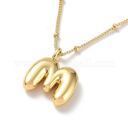 Латунное ожерелье с подвеской в виде заглавной буквы NJEW-A015-21G-M-1