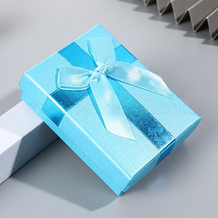 紙箱  ちょう結びに  長方形  ディープスカイブルー  9x7x3cm&nbsp;PW-WG2638A-04-1