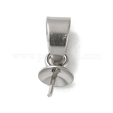 304 ciondolo a forma di spilla con perle a forma di tazza in acciaio inossidabile STAS-D013-03C-P-1