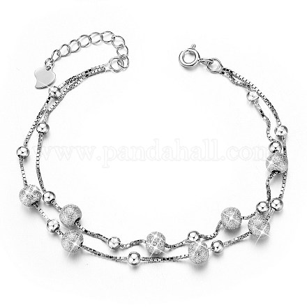 SHEGRACE Rhodium Plated 925 Sterling Silver Multi-strand Bracelets JB406A-1