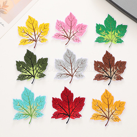 Autumn Maple Leaf Computerized Embroidery Cloth Iron on/Sew on Patches WG62709-01-1