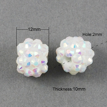 Abalorios de resina de Diamante de imitación RESI-S261-12mm-TCAB1-1