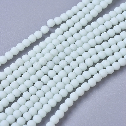 Brins de perles de verre opaque givré X-FGLA-G002-A10-1