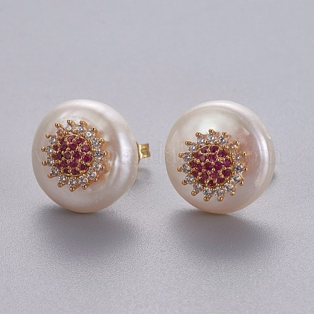 Orecchini di perle naturali EJEW-L231-23B-1