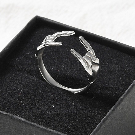 Кольца-манжеты из нержавеющей стали 304 в стиле рок-н-ролл для женщин и мужчин RJEW-B118-02P-1