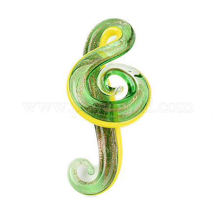Ручной золотой песок Lampwork большие кулоны LAMP-T023-08D-1