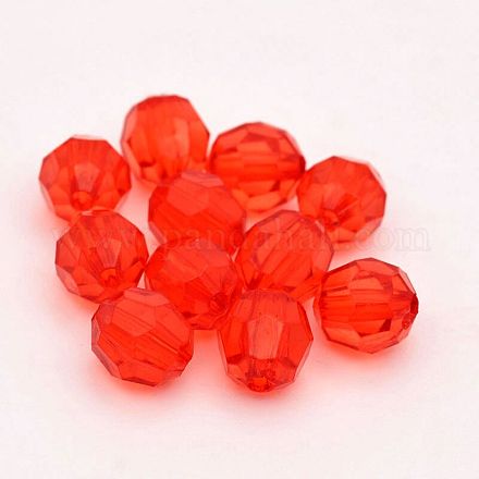 Dyed Faceted Round Transparent Acrylic Beads DB5mmC34-1
