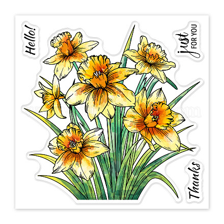 PVC Daffodil Stamp DIY-WH0486-001-1