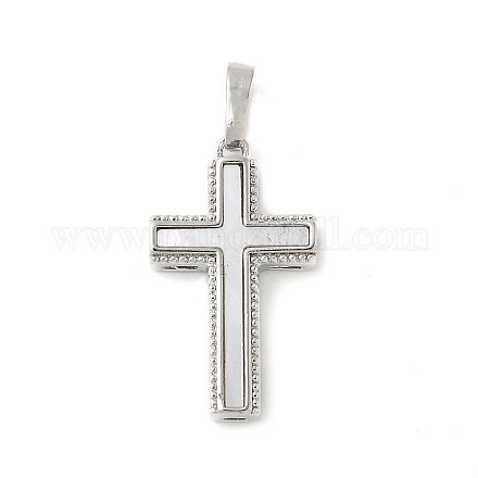 Подвески из латуни с натуральными белыми ракушками KK-S522-01A-P-1