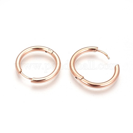 304 Stainless Steel Hoop Earrings EJEW-P177-RG-06-1