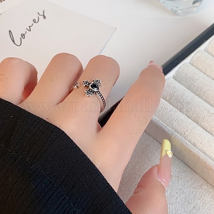 Кольца-манжеты из латуни с микропаве из черного кубического циркония FS-WG8513E-01-1