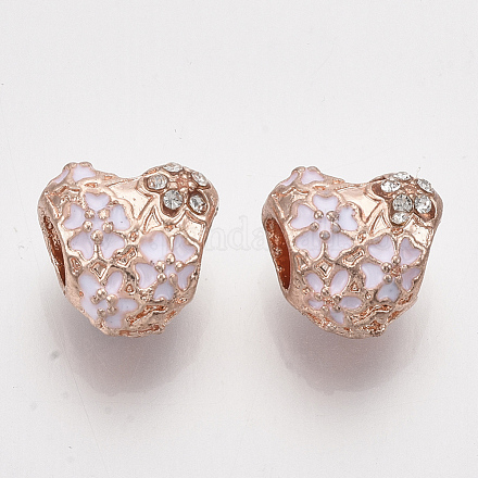 Rosévergoldete europäische Perlen aus Legierungen MPDL-S067-46B-1