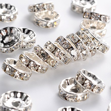 Grado de latón un Diamante de imitación entrepieza de abalorios RSB039NF-01-1
