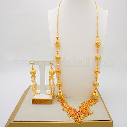 Многослойные ожерелья из сплава с подвесками и серьги-гвоздики WGF664A-05-1