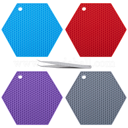 Gorgecraft-almohadillas calientes de silicona con patrón de panal AJEW-GF0008-33B-1