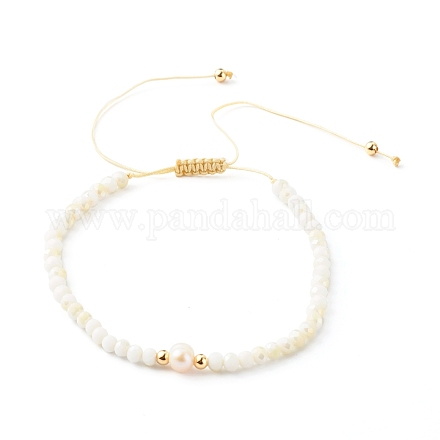 Bracelets de perles de nylon tressés réglables BJEW-JB06450-01-1