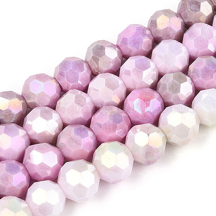 Антикоррозийные гальванические стеклянные бусины EGLA-T021-8mm-15-05-1