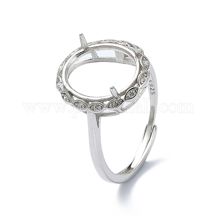 Verstellbare 925 Sterling Silber Ring Komponenten STER-K179-42P-1