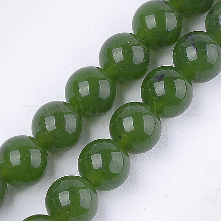 Natürliche kanadische Jade Perlen Stränge G-S333-10mm-024-1