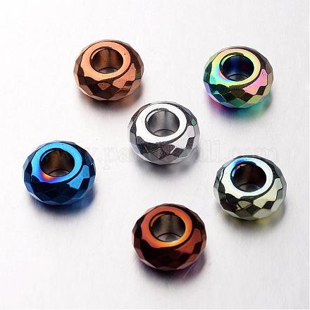 Electroplate Non-magnetic Synthetic Hematite European Beads G-F300-53-1