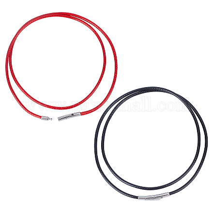 Sunnyclue 2pcs 2 Farben Polyester gewachste Schnüre Halskettenherstellung MAK-SC0001-13B-1
