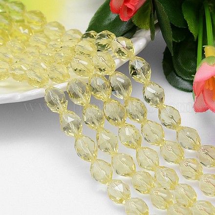 Faceted Oval Imitation Austrian Crystal Bead Strands G-M192-11x8mm-09A-1