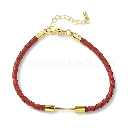 Изготовление браслета из плетеного круглого шнура из искусственной кожи толщиной 3 мм MAK-S075-01G-J-1