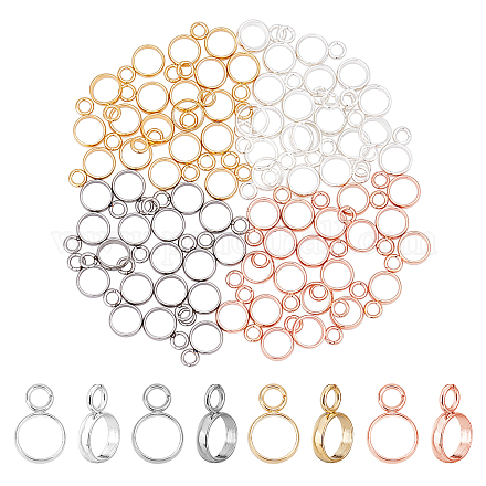 UNICRAFTALE 80pcs 4 Colors Hanger Links Stainless Steel Pendant Rings Mixed Color Pendant Links for Dangle Jewelry Making STAS-UN0027-75-1