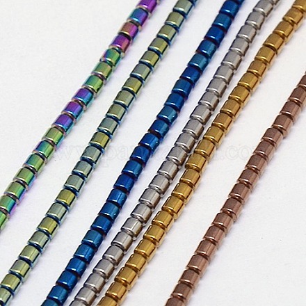 Electroplate Non-magnetic Synthetic Hematite Beads Strands G-J163-2x2mm-M-1