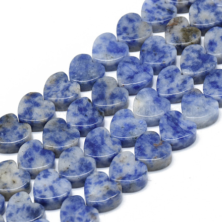 Fili di perle di diaspro macchia blu naturale G-T074-06-1